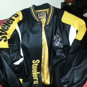 Mens 3XL Carl Banks Leather Steelers Coat